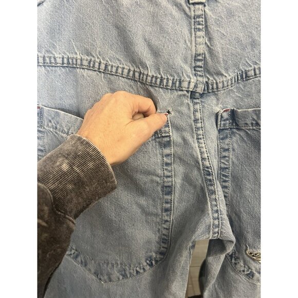 JNCO Mens Light Wash Blue Vintage Low Downs Denim Jeans Distressed Embroidered - Picture 8 of 14